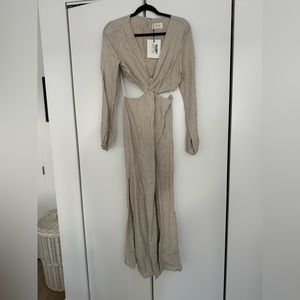 DISSH Linen Maxi Dress with Cutouts